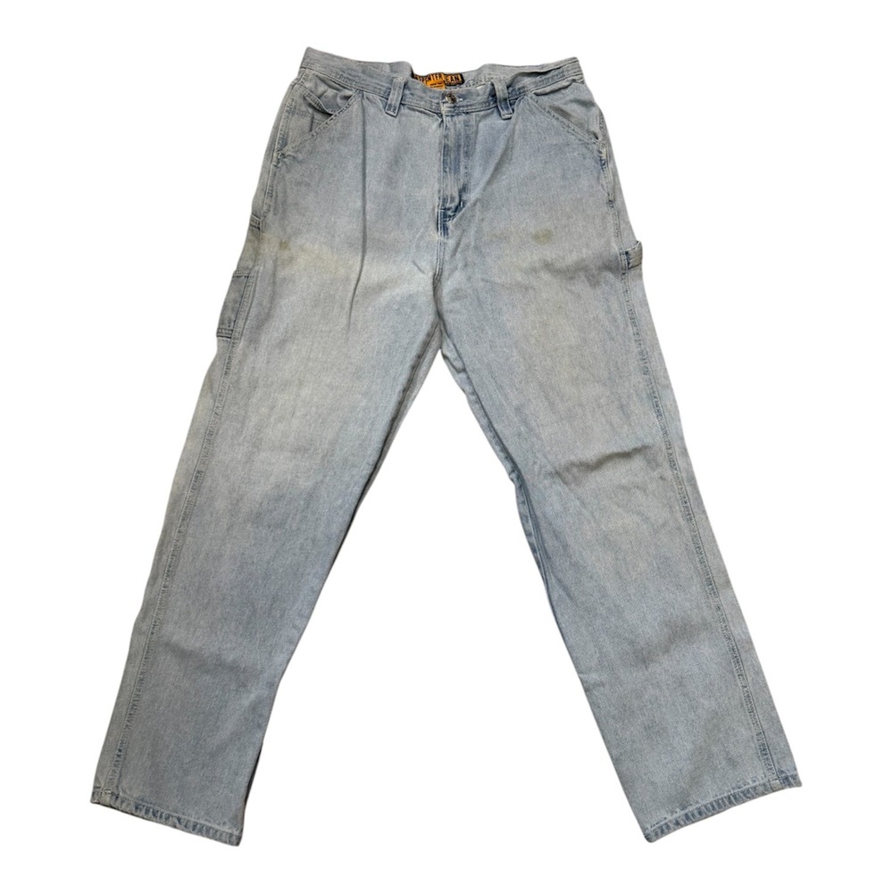 Steve‎ & Barry's Mens Carpenter Jeans Light Wash Blue Denim 35x34 Workwear Pants